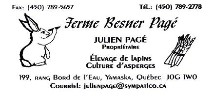 Ferme Besner Pagé lapin Yamaska